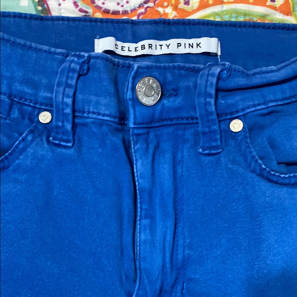 Celebrity Pink High Rise Skinny Blue Jeans Vibrant Style